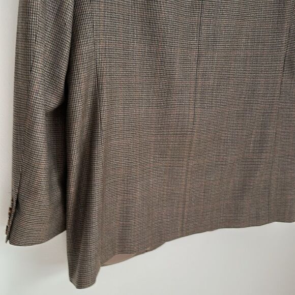 Pronto Uomo Sport Coat Blazer 40R 100% Wool Brown Micro Check - Picture 6 of 13